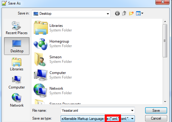 Save .xml format phone book