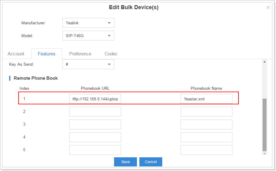 Configure Remote phonebook on S-Series VoIP PBX
