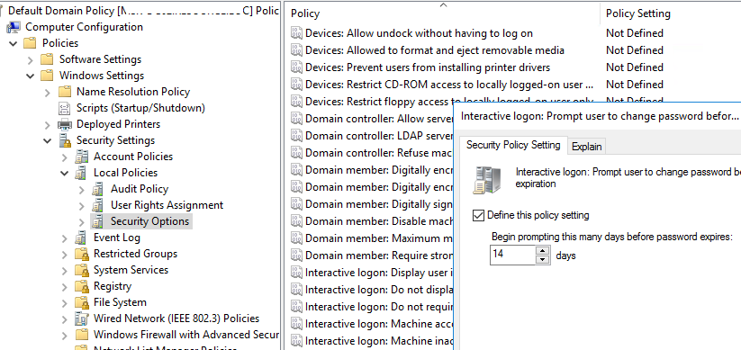 password expiration policy gpo