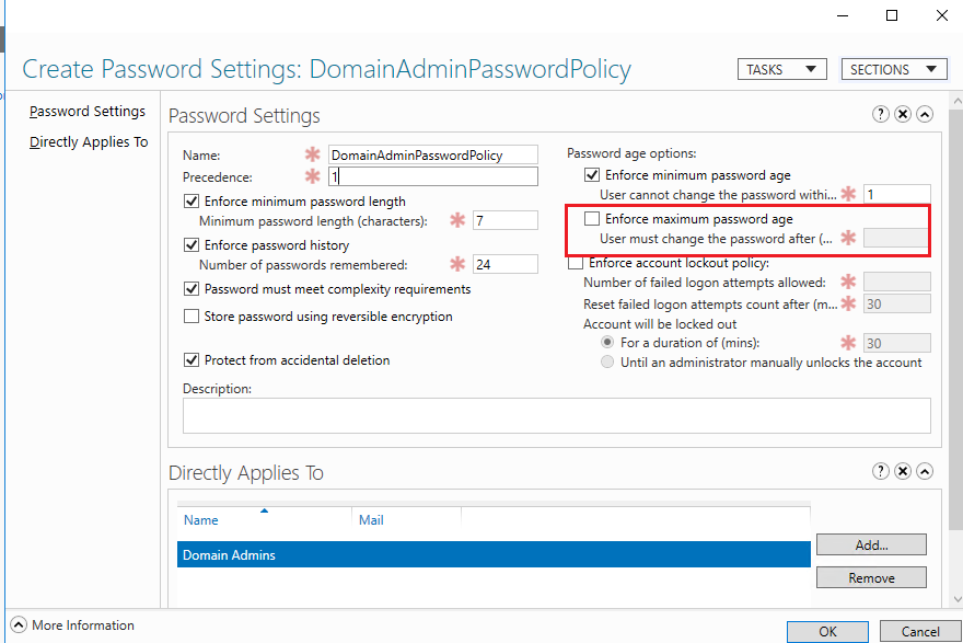 password expiration policy active directory