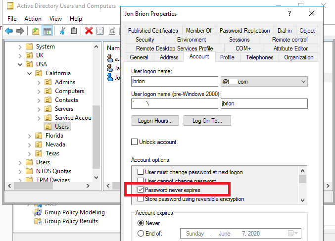 password expiration group policy
